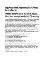 Materi Informatika Kelas X Topik Berpikir Komputasional