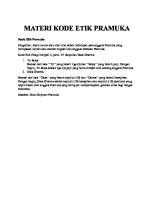 Materi Kode Etik Pramuka