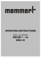 Memmert WB14 Manual PDF [PDF]