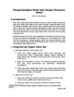 Mengembangkan Bahan Ajar Dengan Menyusun Modul