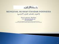 Mengenal Mushaf Standar Indonesia - Syaifuddin