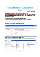 Menonaktifkan Sebagian Ribbon Excel