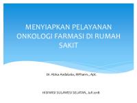 Menyiapkan Pelayanan Onkologi Farmasi