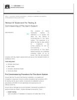 Method of Statement For Testing & Commissioning of Fire Alarm System