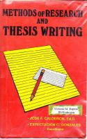 Methods of Research and Thesis Writing by Jose F. Calderon and Expectacion C. Gonzales