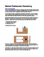 Metode Pelaksanaan Dewatering