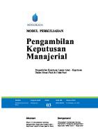 Modul 03 - Pengambilan Keputusan Lawan Alam - Keputusan Dalam Situasi Pasti Tidak Pasti