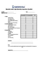 Monthly Movable Tower Light Inspection Checklist