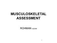 Muskuloskeletal Assessment