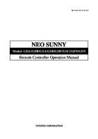 Neo Sunny: Remote Controller Operation Manual [PDF]