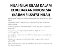 Nilai-Nilai Islam Dalam Kebudayaan Indonesia