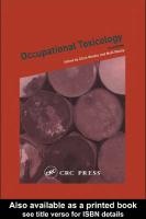 Occupational Toxicology PDF [PDF]