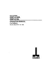 Okuma CNC Systems OSP U100L OSP U10L Operation Manual