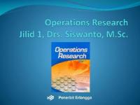 Operation Research - Siswanto