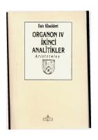 Organon IV, İkinci Analitikler  
 9751101514, 9789751101518