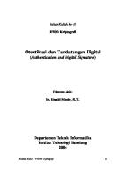 Otentikasi Dan Tanda Tangan Digital