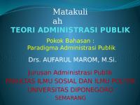 Paradigma Administrasi Publik