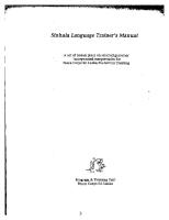 Peace Corps, Colombo (Sri Lanka). Sinhala Language Trainer's Manual [PDF]