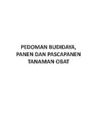 Pedoman Budidaya, Panen dan Pascapanen Tanaman [Pertama ed.]