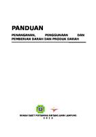 Pedoman Penanganan, Penggunaan Dan Pemberian Darah Dan Produk Lain (Transfusi Darah)