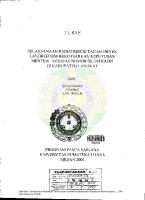 Pelaksanaan Redistribusi Tanah Obyek Landreform Berdasarkan Keputusan Menteri Agraria Nomor SK.24/HGU/65 Di Kabupaten Langkat [PDF]