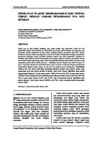 Pembuatan Bioplastik Menggunakan Tepung Terigu Dengan Variasi Penambahan Polyvinil Acetate Dan Chitosan [PDF]