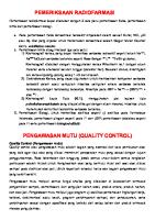 Pemeriksaan Radiofarmasi Dan Quality Control