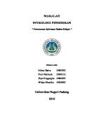 Pemrosesan Informasi Dalam Belajar [PDF]