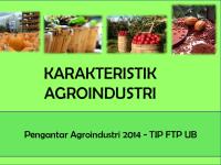 Pengantar Agroindustri 2. Karakteristik Agroindustri PDF