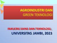 Pengantar Agroindustri Dan Green Teknologi [PDF]