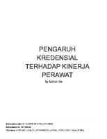 Pengaruh Kredensial Terhadap Kinerja Perawat