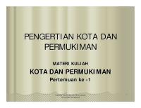 Pengertian Kota Dan Pemukiman