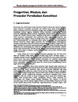 Pengertian, Muatan Dan Prosedur Perubahan Konstitusi [PDF]