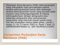 Pengertian Perjanjian Kerja Bersama (PKB) [PDF]