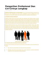 Pengertian Profesional Dan Ciri [PDF]