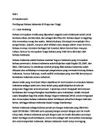 Pentingnya Bhs Indo Di Perguruan Tinggi [PDF]