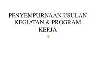 Penyempurnaan Usulan Kegiatan & Program Kerja