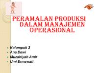 Peramalan Produksi Dalam Manajemen Operasional