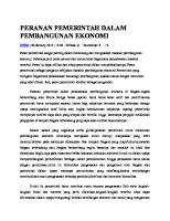 Peranan Pemerintah Dalam Pembangunan Ekonomi