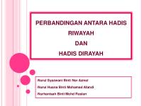 Perbandingan Hadis Riwayah & Hadis Dirayah