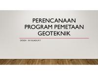 Perencanaan Program Pemetaan Geoteknik