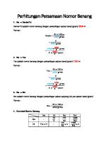 Perhitungan Persamaan Nomor Benang