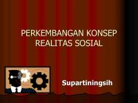 Perkembangan Konsep Realitas Sosial