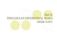 Persamaan Diferensial Biasa Orde Satu - ITB