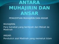 Persaudaraan Antara Muhajirin Dan Ansar