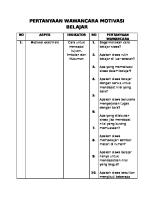 Pertanyaan Wawancara Motivasi Belajar [PDF]