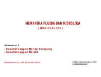 Pertemuan 5 - MK. Mekanika Fluida & Hidraulika [PDF]