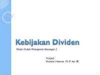 Pertemuan 6 - Kebijakan Deviden [PDF]