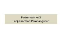 Pertemuan - Ke - 3 Teori Pembangunan