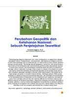 Perubahan Geopolitik Dan Ketahanan Nasional: Sebuah Penjelajahan Teoretikal